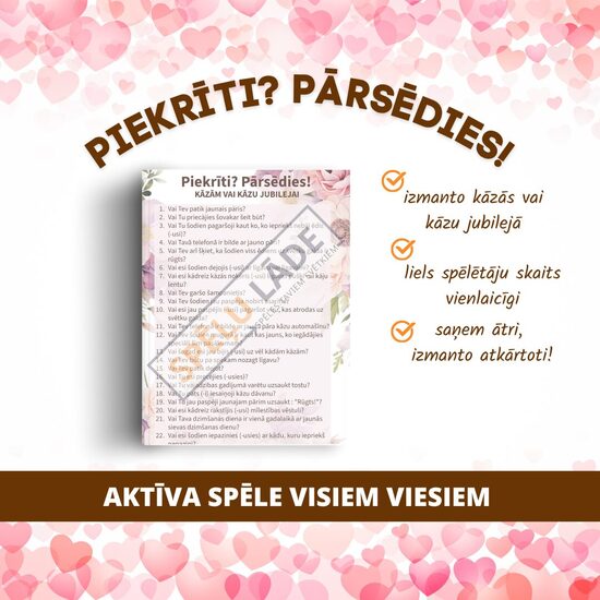 SPĒLE "PIEKRĪTI? PĀRSĒDIES!" KĀZĀM